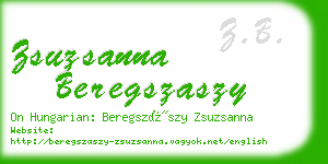 zsuzsanna beregszaszy business card